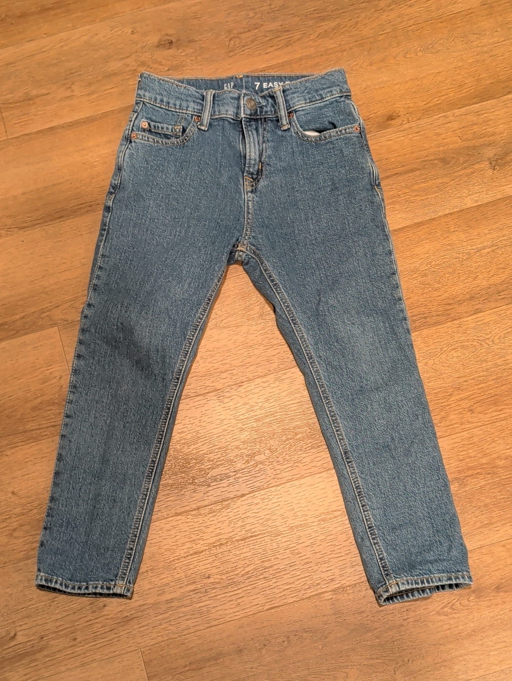 GAP Kids Blue Denim Jeans Taper Adjustable Waist Size 7